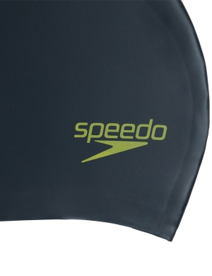 Speedo Junior Silicone Long Hair Swim Cap - Black